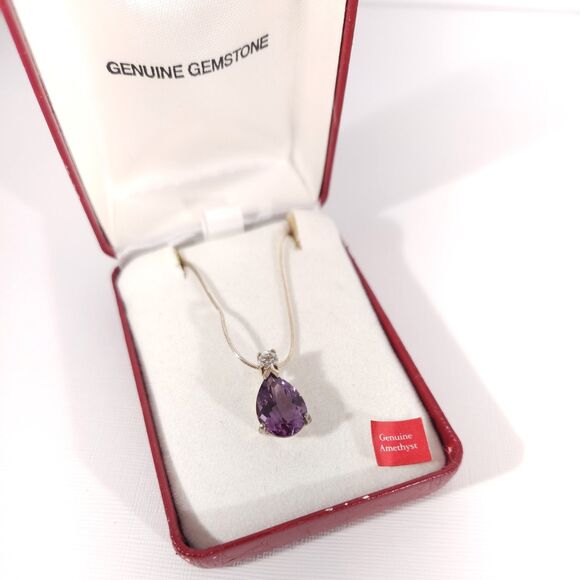 Amethyst Pendant Necklace Pre-Loved - Picture 1 of 10